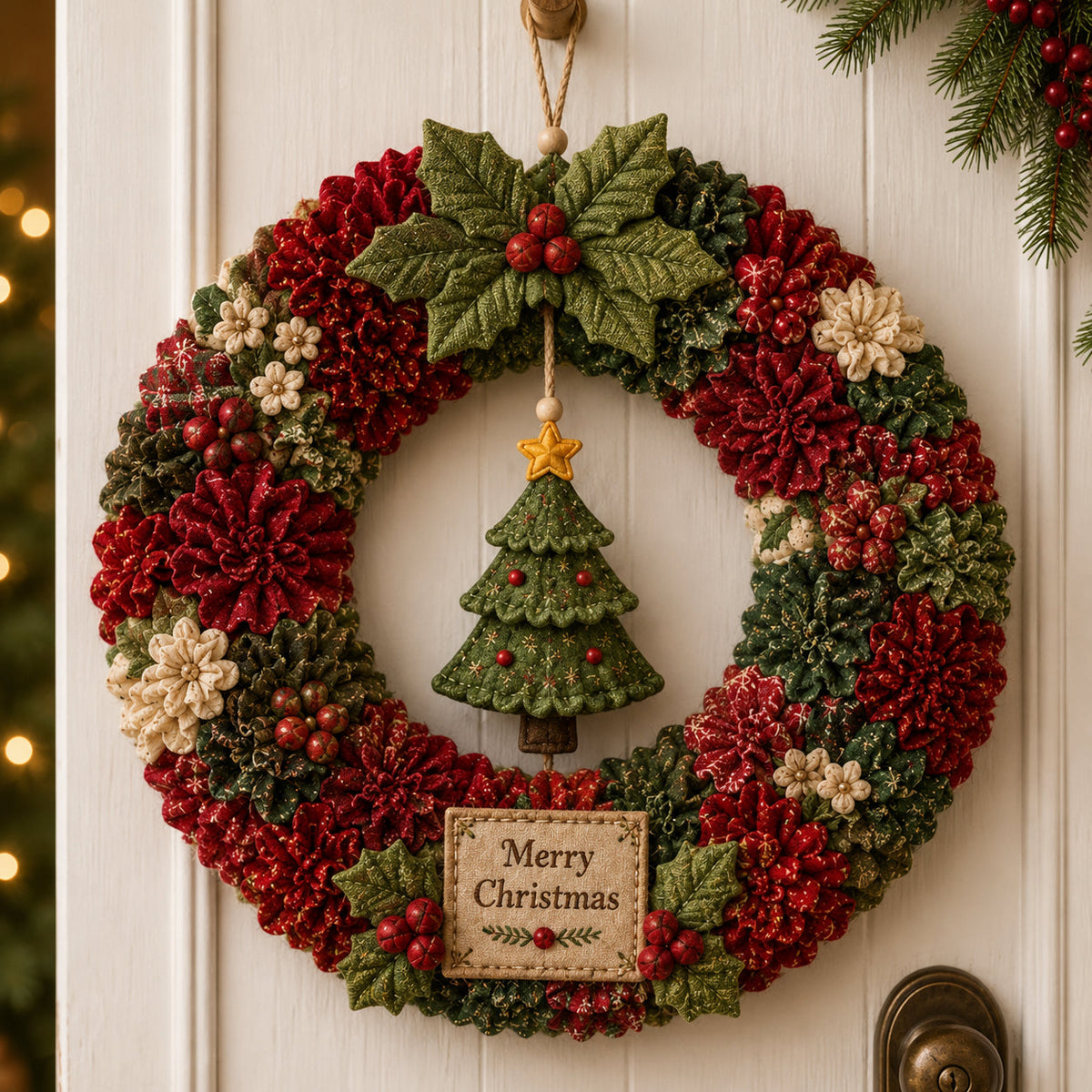 🔥Last Day 49% OFF🎄 3D Fabric Poke Wreath DIY Kit