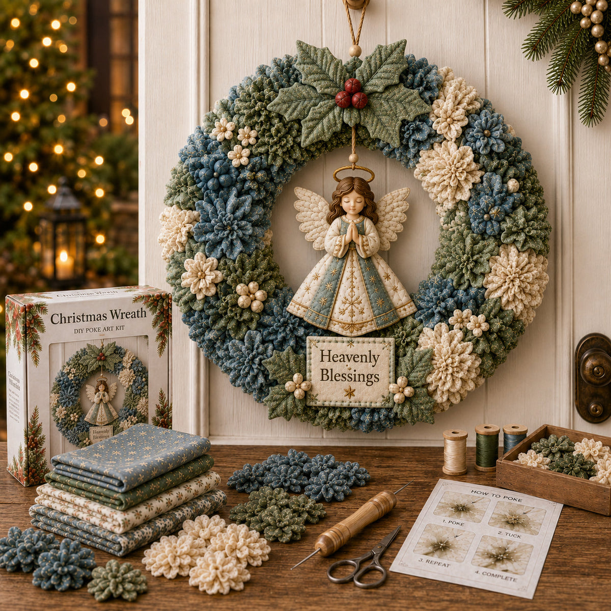 🔥Last Day 49% OFF🎄 3D Fabric Poke Wreath DIY Kit