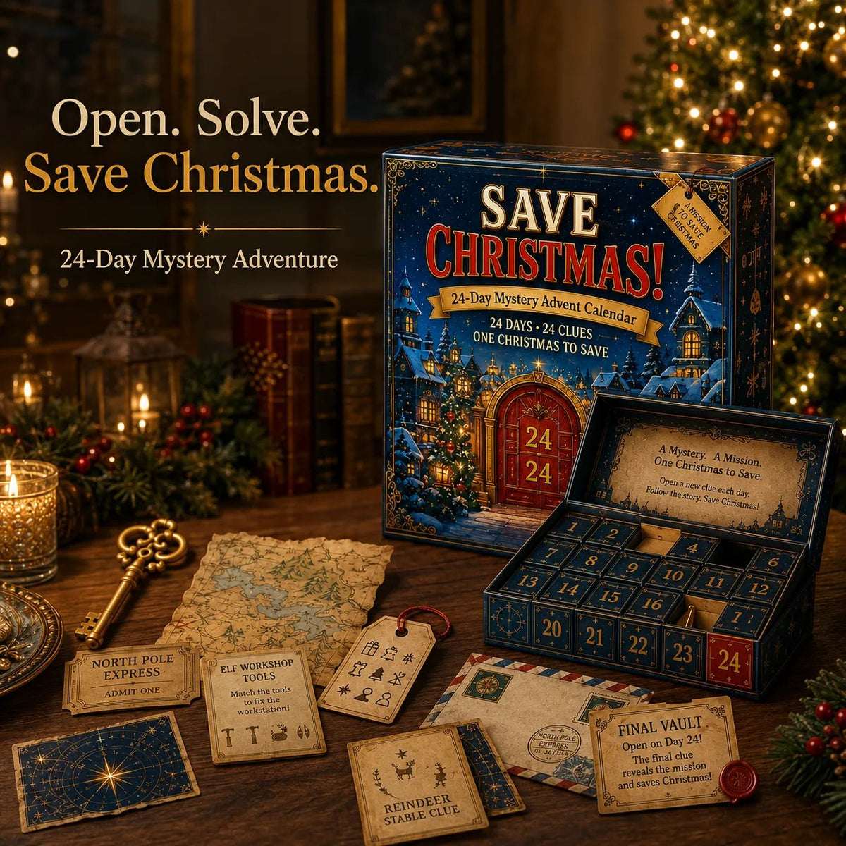 ⏳ Last Day 49% OFF – 🎁✨24-Day Mystery Adventure Advent Calendar Collection